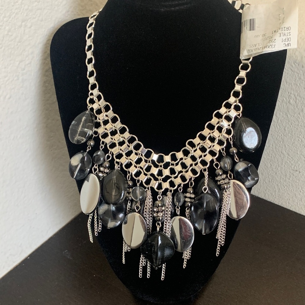 Macy's Black and Silver Statement Necklace